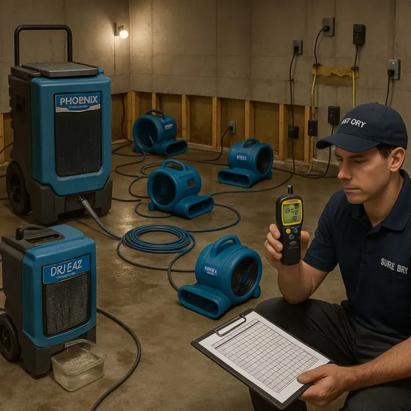 Structural Drying and Dehumidification process in Petoskey, MI